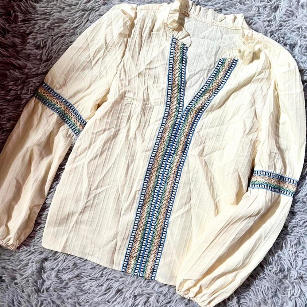 Embroider Lace Earthy‎ Hippie Prairie Fairycore Renfair Indie Cottagecore Blouse